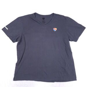 Southwest Airlines T Shirt Men 2XL V Neck Gray Cotton Heart Logo Employee USA